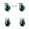 Service Caster 5 Inch Green Poly on Steel Caster Set with Roller Bearings 2 Swivel Lock 2 Rigid SCC-30CS520-PUR-GB-BSL-2-R-2 - alternate 1